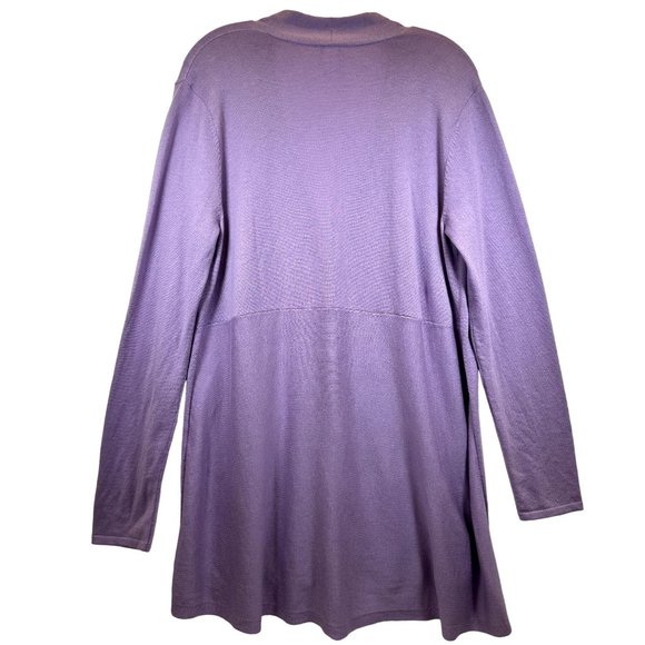 J.Jill Sweater Cardigan Size Medium Single Button Closure Long Sleeve Purple - Picture 2 of 9